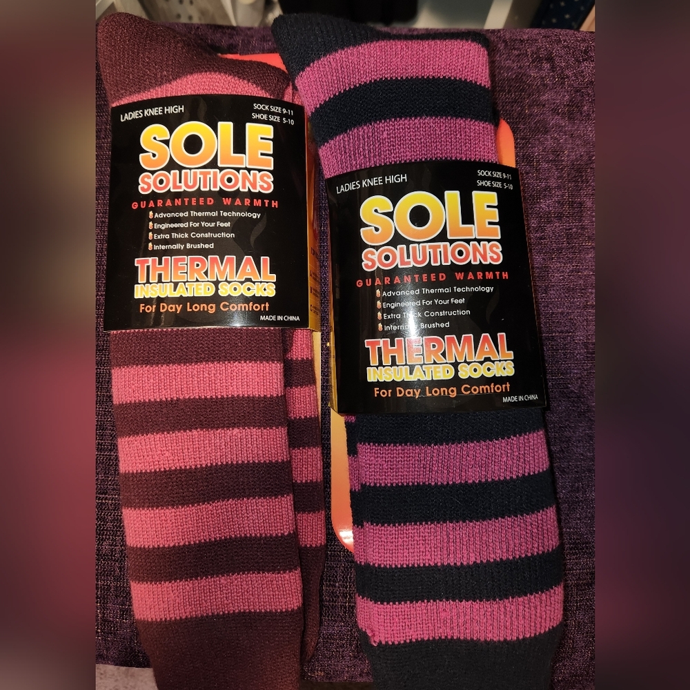 Sole solutions thermal socks. 2 pair